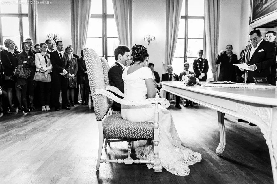 Bride and groom during the civil ceremony